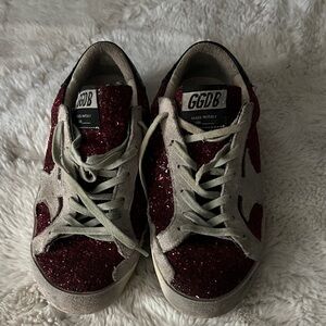 Golden Goose Red and Gray Sneakers
